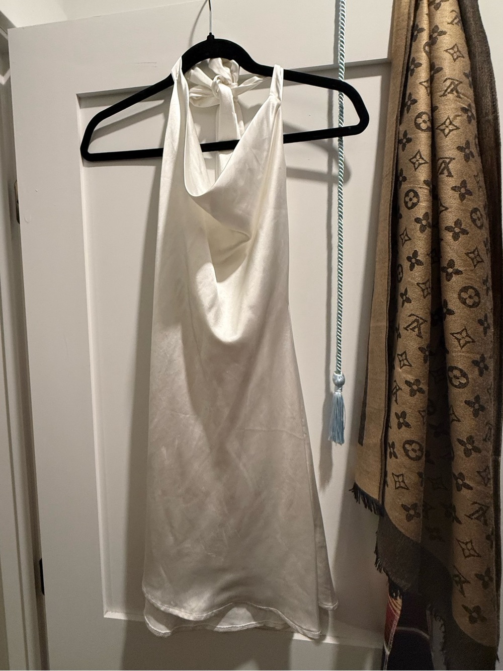 Alterd State- Satin Halter Slip Dress — White